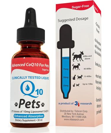 Liquid CoQ10 for Pets - 30 ml | Premium Health Supplement for Dogs & Cats - Boost Energy & Heart Health - Buy Online on GoSupps.com
