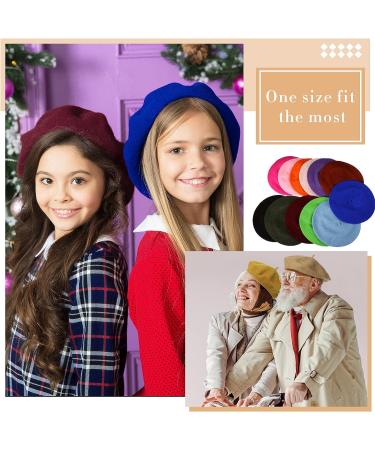 Elegant Women Wool Beret Hat - 15 Pieces Winter French Artist Beret Cap for Girls - Buy Online on GoSupps.com