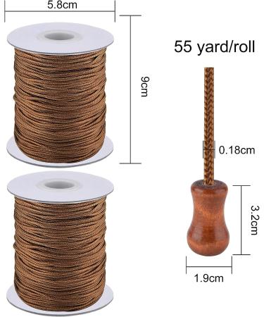 SAYAYA Braided Lift Shade Cord 1.8mm x 55 Yards with Wood Pendant - Brown | Ideal for Aluminum Blinds, Gardening, Plants, and Crafts - Buy Online on GoSupps.com