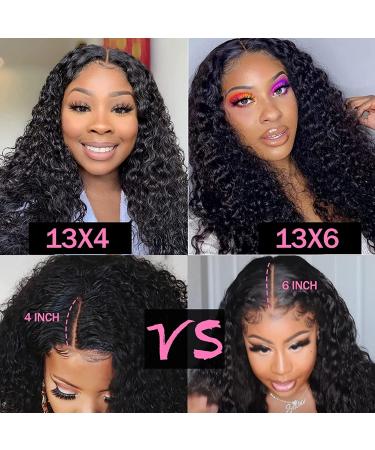 ISEE Hair 26 Inch Transparent Water Wave Lace Front Wig Human Hair 150% Density Brazilian Deep Curly 13x4 Closure - Natural Black for Black Women - Buy Online on GoSupps.com