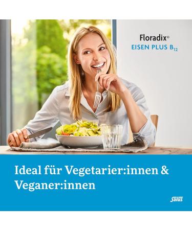 Salus Floradix Iron Plus B12 - 40 Capsules for Vegans & Vegetarians | Boost Iron & Vitamin B12 Levels - Buy Online on GoSupps.com
