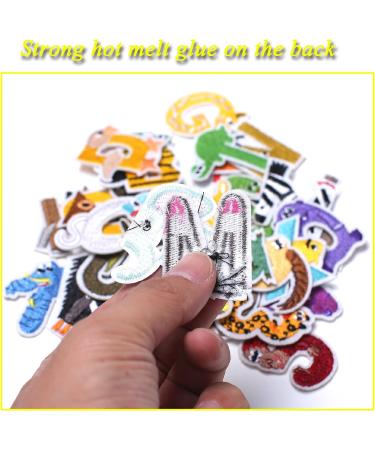 Harsgs 36 PCS Iron on Animal Letters Numbers Patches - Embroidered A-Z 0-9 Applique for Clothes, Dress, Hat, Jeans - DIY Accessories - Buy Online on GoSupps.com