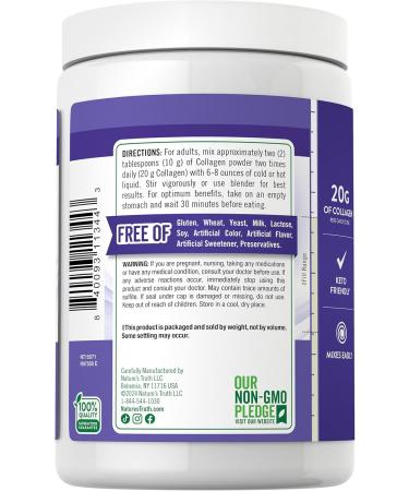 Nature's Truth Multi Collagen Peptide Powder | 9 oz | Type I II III V X | Unflavored | Non-GMO & Gluten Free Supplement - Buy Online on GoSupps.com