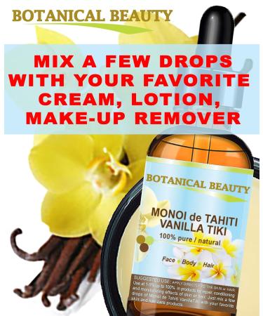 Buy Botanical Beauty MONOI DE TAHITI OIL VANILLA TIKI - Pure Natural Undiluted Virgin 2 Fl. Oz. | Nourish Face Skin Hair & Body - International Shipping Available - Buy Online on GoSupps.com
