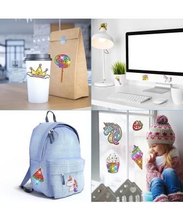 Gem Diamond Painting Kit for Kids - DIY Stickers & Suncatchers Set for Boys and Girls | Cute Art Crafts (Unicorn and Food) - 24 Pieces - Buy Online on GoSupps.com
