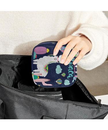 Alpaca Plant Cartoon Period Bag | Sanitary Napkin Storage & Travel Makeup Pouch Color2531 - Buy Online on GoSupps.com