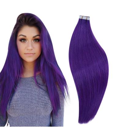 Runature tape real hair extensions purple 35cm remy tape in hair extension real hair colorful remy tape in extensions real hair 14 inches 20g 10 stucco #purple 35cm tp #purple - Buy Online on GoSupps.com