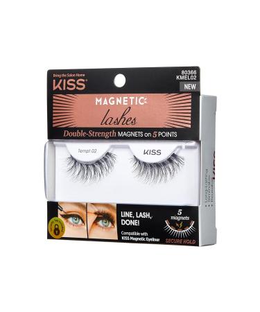KISS Magnetic Eyelashes Tempt - 1 Pair Synthetic False Lashes with 5 Double Strength Magnets | Shop Now for International Shipping - Buy Online on GoSupps.com