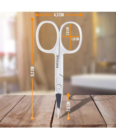 Socialic Nail Scissors with Etui - Extra Sharp Rust-Free Stainless Steel for Manicure & Pedicure | Ideal Skin Fingernail & Toenail Scissors - Buy Online on GoSupps.com
