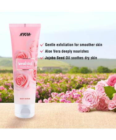 Nykaa Wanderlust Country Rose Body Scrub - Nourishing Gentle Exfoliator With Aloe Vera For Smooth Skin (4.93 Oz) - Buy Online on GoSupps.com