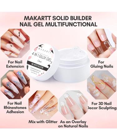 Makartt 4-in-1 Builder Gel for Nail Extension & Strengthening | Acrylic Rhinestone, Glue, UV Sculpture Manicure Set with Clear Hard Gel - Nail Lamp Required - Buy Online on GoSupps.com