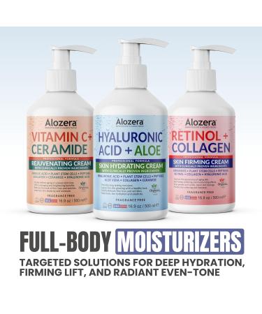 Alozera Hyaluronic Acid Body Lotion with Aloe & Stem Cells Daily Moisturizing Lotion for Dry Sensitive Skin Hydration Non-Greasy Lightweight Moisturizer Fragrance-Free 16.9 oz 2-Pack - Buy Online on GoSupps.com