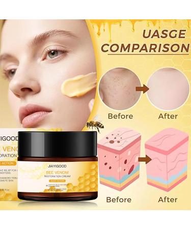 JIAYIGOOD Bee Venom Anti-Aging Face Cream Collagen Boosting Wrinkle Reducing & Skin Firming Treatment 3.5 Oz Gentle for All Skin Types Improves Texture & Hydration - Buy Online on GoSupps.com