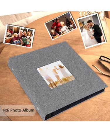 Miaikoe 6x4 Photo Album - Large Capacity Family Wedding Anniversary Linen Album Book - Holds 400 Vertical 10x15cm Photos (Grey) - Buy Online on GoSupps.com