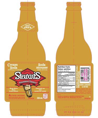 Stewarts Fountain Classic Soda 355ml Glass Bottles Cream Soda 24 Count - Buy Online on GoSupps.com