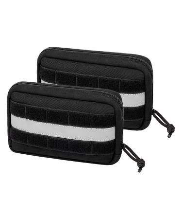Oneigris feed bag for dogs 2 pieces large space moll feed bag Dog training with reflective stripes Suitable for tactical dog harness training walking in black - Buy Online on GoSupps.com