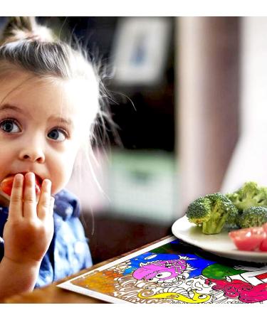 Splat Planet Unicorn Toddler Placemat with 10 Washable Magic Pens - Non-Toxic Color & Wash Out Mat - Buy Online on GoSupps.com