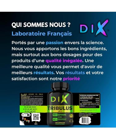 TRIBULUS TERRESTRIS Haute concentration 100:1 Performance sportive 95% Sapionins 60% Protodioscin Test certifi Sans Mycotoxine Haute teneur en actifs Soci t Fran aise  - Buy Online on GoSupps.com