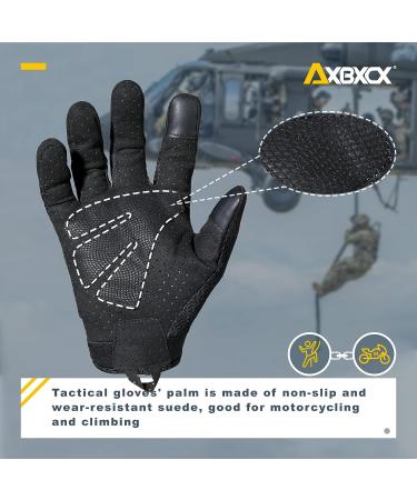 AXBXCX Breathable Full Finger Tactical Gloves - Black, Medium | Ideal for Airsoft, Paintball, Motorcycle, Cycling, Hunting | Touch Screen Compatible - Buy Online on GoSupps.com