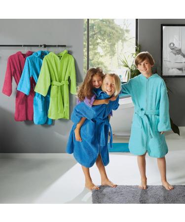 Erwin Mller Children's Bathrobe with Zipper & Hood - Soft 100% Cotton Frottier - Mint Size 86/92 - Ideal for Kids - Buy Online on GoSupps.com