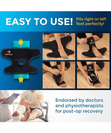 PhysioNatural Foot & Ankle Ice Wrap with 2 Cold Gel Packs for Pain Relief - Ideal for Sprained Ankle, Achilles Tendon Injuries, Plantar Fasciitis, Bursitis & Sore Feet (XS-XL) - Buy Online on GoSupps.com