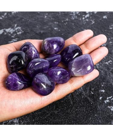 ZenQ 12 lb Tumbled Amethyst Stones - Natural Crystal for Wicca, Reiki, Energy Healing - Buy Online on GoSupps.com