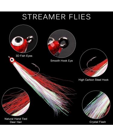 Classic Clouser Minnow Streamer Flies - 5pcs | Fly Fishing Lures for Trout, Bass, Saltwater & Freshwater - Buy Online on GoSupps.com