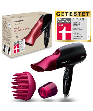 Panasonic EH-NA65K nanoe hair dryer with diffuser quick drying & styling nozzle 3 speed & 4 temperature levels for visible shine 2000 W performance ergonomic design pink 3 nozzles pink - Buy Online on GoSupps.com