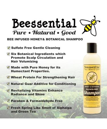 Beesential Natural Honey Shampoo - 8 Oz | Botanical & Sulfate Free International Shipping Available - Buy Online on GoSupps.com