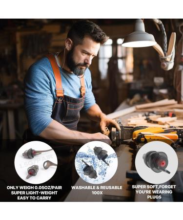 NAIICUTE Noise Protection Earplugs - Reusable Soft Silicone Perfect for DIYers & Professionals | 2 Pairs Black - Buy Online on GoSupps.com