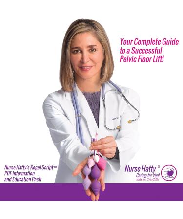 Nurse Hatty Kegel Exercise Weight System – 5 Progressive Weights for XS-XL | Pelvic Floor & Bladder Control | eBook Included | Pearl Pink Rose Violet Royal Purple - Buy Online on GoSupps.com