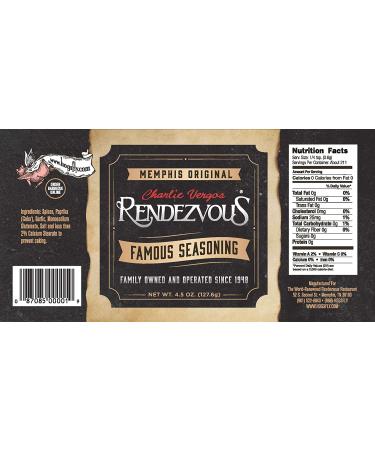 Charlie Vergos Rendezvous Famous Memphis Barbecue Dry Rub Seasoning 4.5 oz - 4-Pack - Buy Online on GoSupps.com