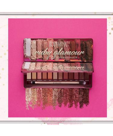 Eveline Cosmetics Ruby Glamour Palette | 12 Highly Pigmented Eye Shadows for Stunning Looks - Shop Internationally - Buy Online on GoSupps.com