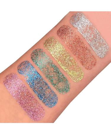 Holographic Glitter Paint Stick Set - 6 Body Crayons for Face & Body by Moon Glitter | Silver Pink Gold Rose Gold Blue & Green | International Shipping - Buy Online on GoSupps.com