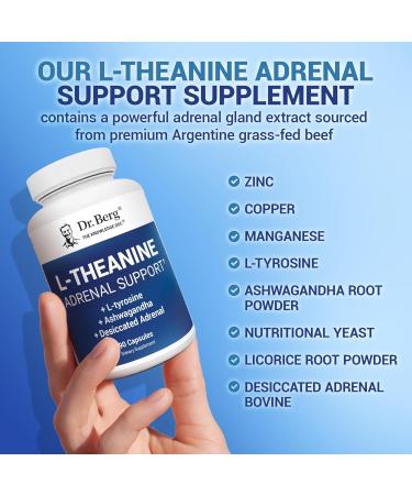 Dr. Berg L-Theanine 200mg - Includes Zinc Copper L-Tyrosine & Ashwagandha L-Theanine Supplement Adrenal Support - for Relaxation Stress Relief and Mental Clarity* 90 Gelatin Capsules - Buy Online on GoSupps.com
