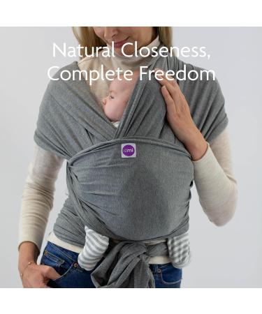 Izmi Essential Baby Wrap | Soft Stretch Cotton | 2 Hands-Free Carrying Positions | UK Hip Healthy Design | Birth to 9kg | Mid Grey - Buy Online on GoSupps.com