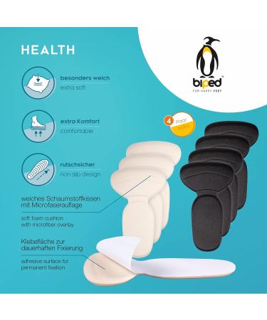 Buy Biped Health Heel Pads - Self-Adhesive Cushions for Too Big Shoes | Anti-Slip Heel Protectors in Beige/Black - Prevent Blisters & Wounds - Buy Online on GoSupps.com