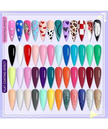 SAVILAND 36 Colors Nail Art Gel Paint Kit - Nail Art Kit Colored Nail Gel Set with 15pcs Painting Nail Brushes Christmas Gift A. no.1 Nail Paint Gel  - Buy Online on GoSupps.com