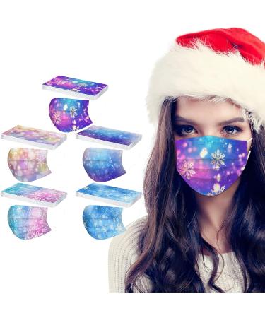 Honian 50PC Christmas Disposable Face_Mask for Adults with Holiday Winter Theme Cute Colored Design 3ply Breathable for Women Men (#25 Christmas Disposable Face_mask) - Buy Online on GoSupps.com