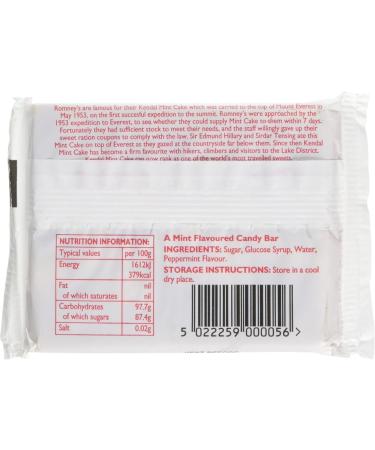 Farrah's of Harrogate Romney's Kendal Mint Cake Medium Brown Bar 85 g - Buy Online on GoSupps.com