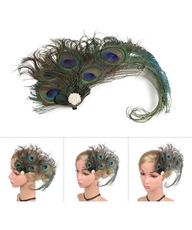 amangul Peacocks Feather Hair Pin Peacocks Feather Hair Clip For Women Side Clip Peacocks Feather Headpiece 1920s Fascinator - Buy Online on GoSupps.com
