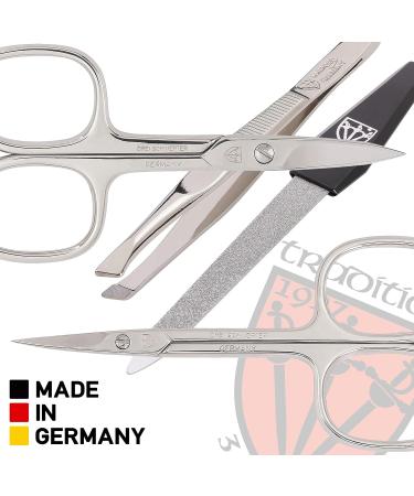 3 Swords Germany 6 Piece Manicure Pedicure Grooming Kit Set in Genuine Leather Case - Professional Nail Care Scissors and Clippers - Made in Solingen Germany - Black Leather - Gift Box Included - Buy Online on GoSupps.com