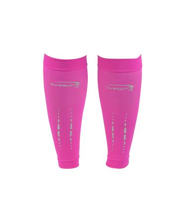 Torch Series Reflective Calf Compression Sleeves (XLarge Pink) XLarge Pink