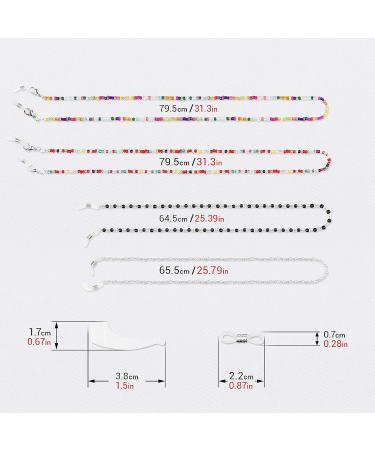 Buy HC 4 Pieces Eyeglass Chains with Pearls | Non-Slip Lanyards for Reading Glasses & Face Masks - Stylish & Functional Accessories - Buy Online on GoSupps.com