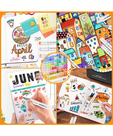 51 Colors Caliart Alcohol Brush Markers - Dual Tip Artist Markers for Coloring, Painting, Drawing - Craft Supplies for Adults and Kids - Buy Online on GoSupps.com