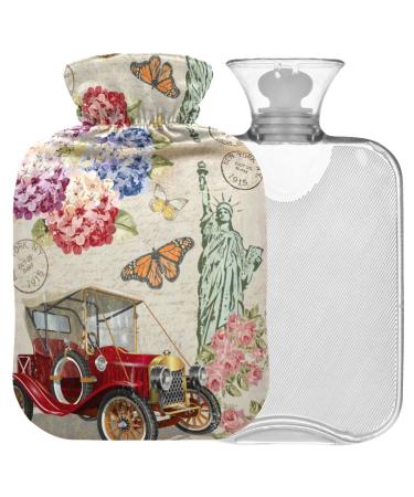 Naanle butterfly freedom statue heat bottle with reference transparent hot water bottle 1l heat bottle for bed handfoot heat pain relief heat and cold therapy