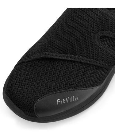 FitVille Men's Extra Wide Orthopedic Diabetic Shoes with Arch Support - Black, Size 10.5 - Easy Slip-On Sneakers for Swollen Feet - Buy Online on GoSupps.com