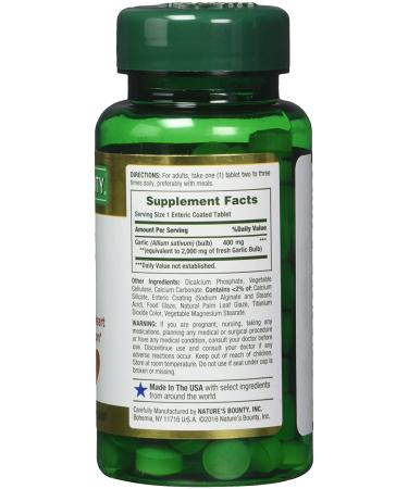 Nature's Bounty Garlic 2000mg Tablets - 120 Count (Pack of 4) - Buy Online on GoSupps.com