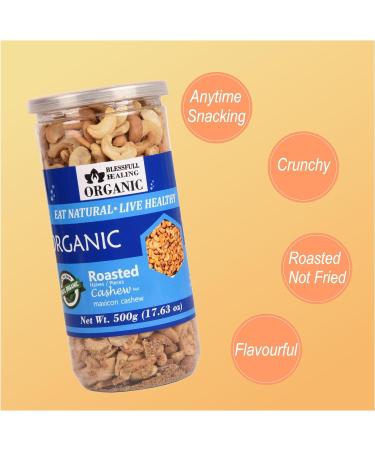Blessfull Healing Organic Natural Vegan Maxicon Roasted Halves/Pieces Cashew Nuts Crunchy Kaju 500 Gram - Buy Online on GoSupps.com