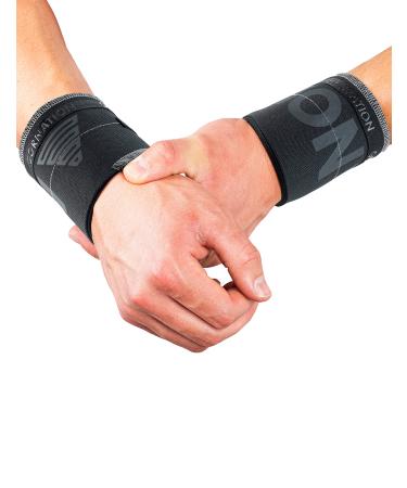 Gornation wrist bandages - Performance Wrist Wraps for Fitness Gym Calisthenics & Kraftsport - 1 pair of wrap bandages black/gray